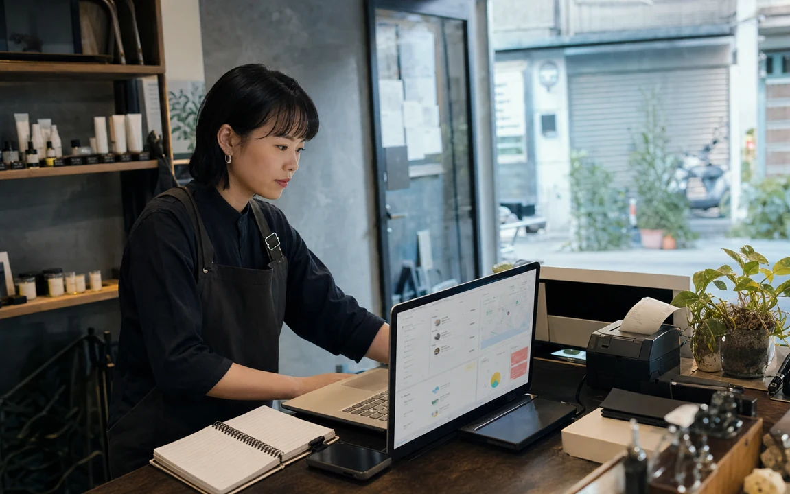 Representative service-commerce operator using a business system